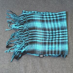 Blue and Black Plaid Eighty Eight Blanket Scarf